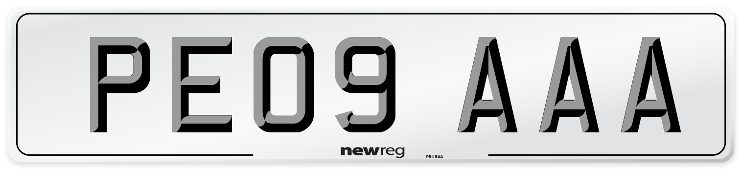 PE09 AAA Number Plate from New Reg